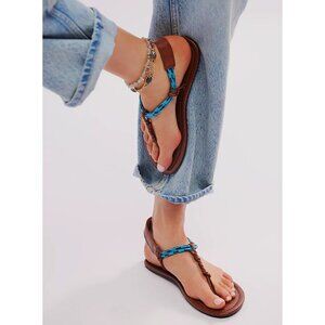 🆕 FREE PEOPLE Island Hopping Wrap Sandals / Luggage